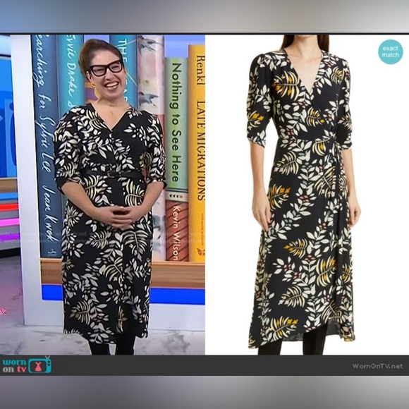 Ba&Sh Crissy Wrap Dress - Black Floral Dress Size Medium ASO - Picture 2 of 8